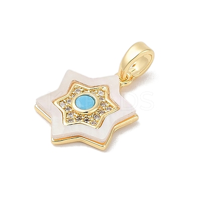 Brass Micro Pave Cubic Zirconia Pendants KK-Q030-04C-G-1