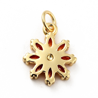 Rack Plating Brass Micro Pave Cubic Zirconia Charms ZIRC-F129-34-G-1