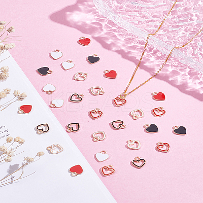 36Pcs 6 Styles Golden Plated Alloy Enamel Charms ENAM-LP0001-02-1