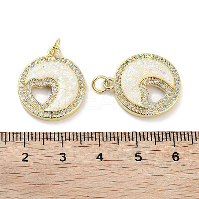 Brass Micro Pave Clear Cubic Zirconia Pendants KK-L213-030G-1