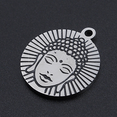 Non-Tarnish 201 Stainless Steel Etched Pendants STAS-N090-JN813-1