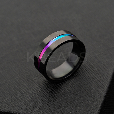 316L Surgical Stainless Steel Wide Band Finger Rings RJEW-T005-12-02-1