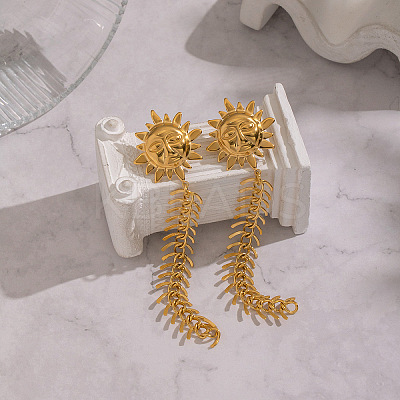 Sun 304 Stainless Steel Tassel Stud Earrings EC2553-1
