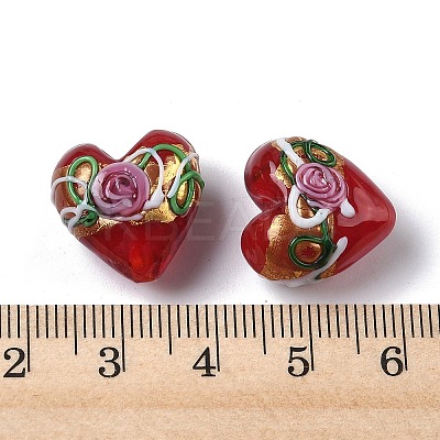 Handmade Gold Foil Glass Beads LAMP-K039-43-1