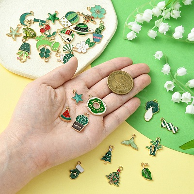 30Pcs 30 Styles Alloy Enamel Pendants ENAM-YW0004-14-1