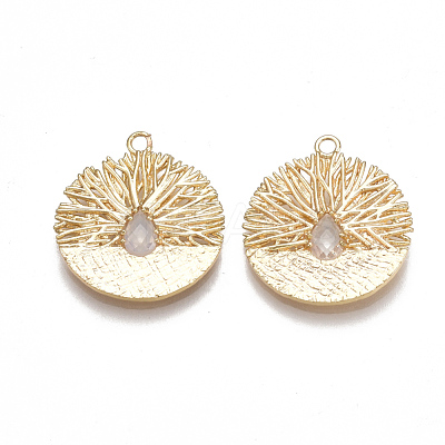 Brass Filigree Pendants KK-T038-435G-1