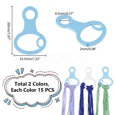 30Pcs 2 Colors Acrylic Spool Floss Bobbins FIND-PH0018-39B-1
