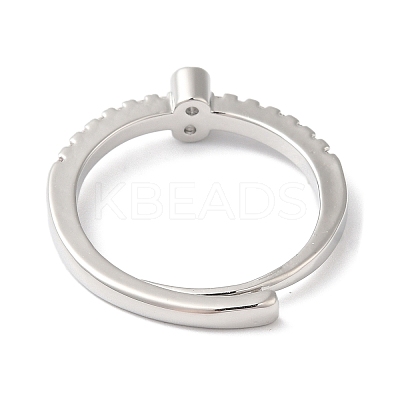 Rack Plating Brass Clear Cubic Zirconia Number 8 Adjustable Rings for Women RJEW-S407-09P-08-1