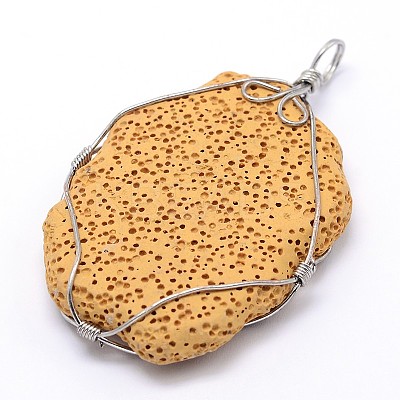 Nuggets Synthetic Lava Rock Big Pendants G-L155-08A-1