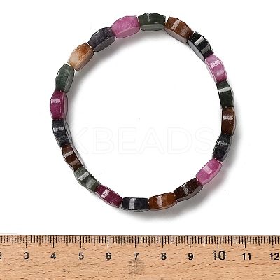 Oval Natural Malaysia Jade Beaded Stretch Bracelets G-P589-02A-04-1