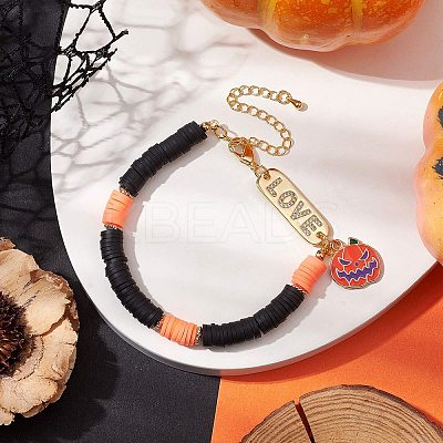 Handmade Polymer Clay Beaded Bracelets BJEW-JB10702-1