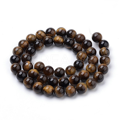 Natural Tiger Eye Beads Strands G-S259-21-12mm-1