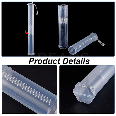 2Pcs Extendable Plastic Paint Brush Case AJEW-GF0013-01-1