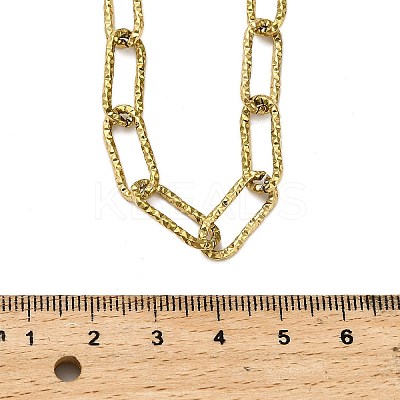 304 Stainless Steel Textured Paperclip Chain Necklaces for Women Men LS-NJEW-Q028-08G-1