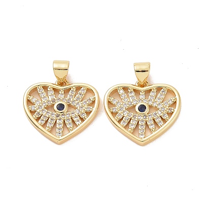 Brass Micro Pave Cubic Zirconia Pendants ZIRC-F134-11G-1