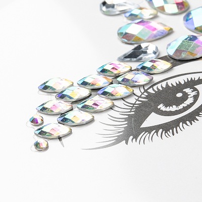 Acrylic Face Gems Stickers LS-MRMJ-F014-02-1