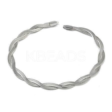 6MM 304 Stainless Steel 2-Strand Flat Snake Chain Bracelet Making LS-STAS-P423-01P-1