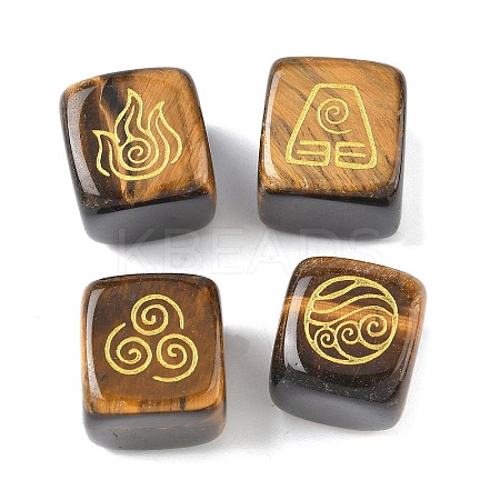 4Pcs 4 Styles Natural Tiger Eye Display Decorations G-F786-03A-06-1