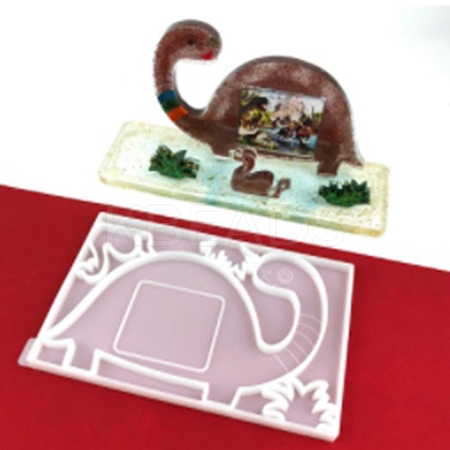 DIY Dinosaur Photo Frame & Grass Decoration Silicone Molds DIY-I099-57-1
