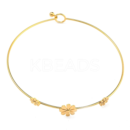 304 Stainless Steel Three Small Daisy Flower Choker Necklaces for Women NJEW-Z040-01G-02-1