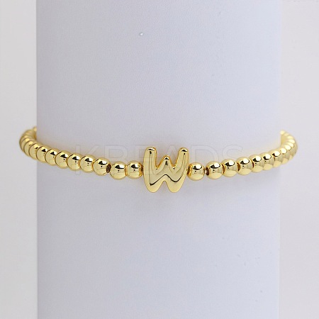 Brass Beaded Stretch Bracelets for Women FS-WG560D0-23-1