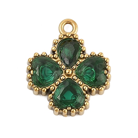 304 Stainless Steel Rhinestone Pendants STAS-E547-06F-G-1