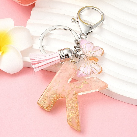 Resin & Acrylic & Faux Suede Tassel Keychain KEYC-YW00123-11-1