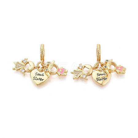 Brass Micro Pave Cubic Zirconia Pendants X1-KK-N271-16G-1