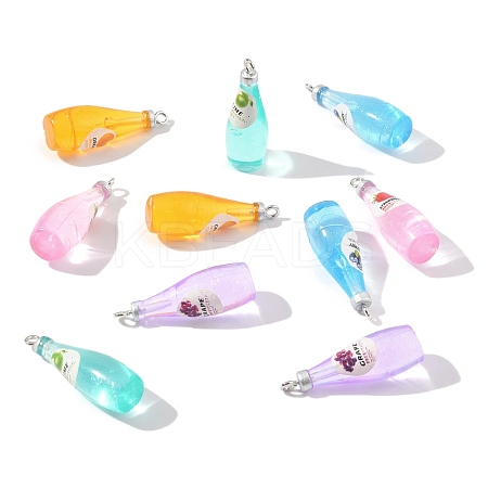10Pcs 5 Styles Opaque Resin Pendants RESI-FS0001-91-1