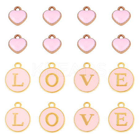 32Pcs 5 Styles Golden Plated Alloy Enamel Charms ENAM-TA0003-13A-1