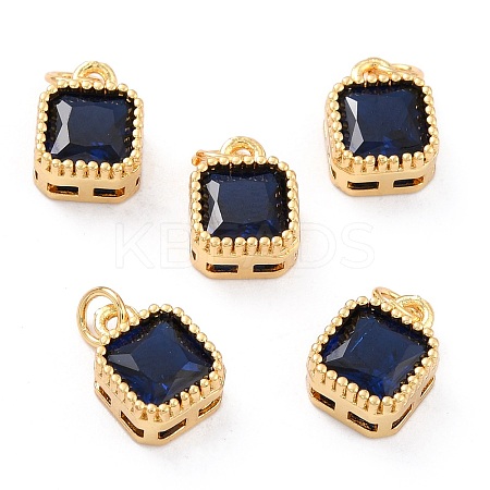 Real 18K Gold Plated Brass Inlaid Cubic Zirconia Charms ZIRC-L100-073G-08-1