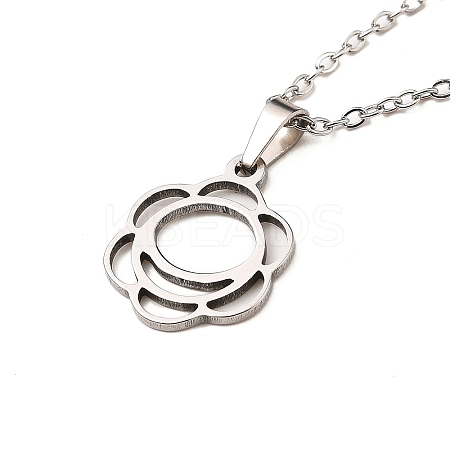 Non-Tarnish Stainless Steel Pendants Necklaces NJEW-K267-01G-P-1