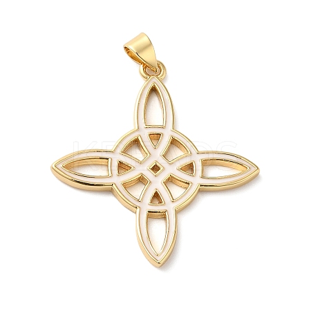 Rack Plating Brass Enamel Pendants KK-O142-18G-02-1