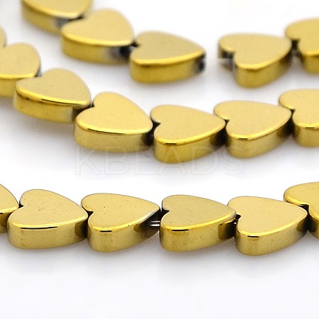 Non-magnetic Synthetic Hematite Heart Beads Strands G-M074-02-1