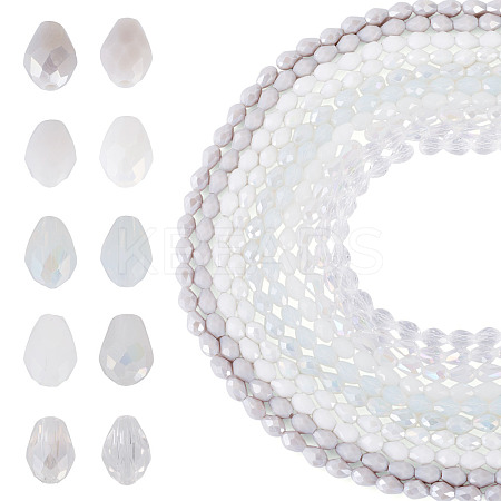 10Strands 10 Colors Transparent Glass Beads Strands EGLA-TA0013-24D-1