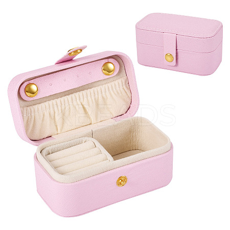 1Pc PU Imitation Leather Jewelry Box LBOX-TA0001-01B-1