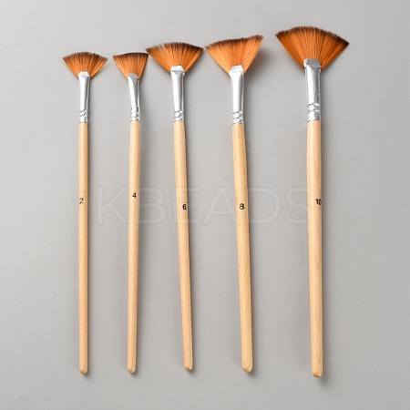 5Pcs 5 Styles Sector Fan Painting Brush AJEW-WH20022-76-1
