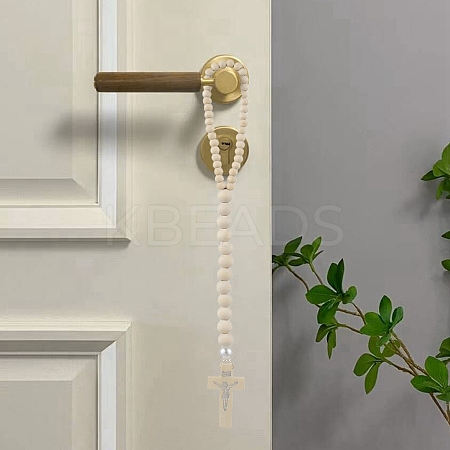 Printed Wooden Cross for Door Knob Protection HJEW-JM02802-1
