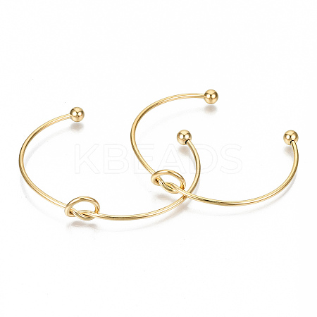 304 Stainless Steel Love Knot Cuff Bangle Making LS-MAK-S073-001G-1