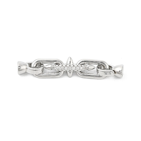 Brass Micro Pave Cubic Zirconia Fold Over Clasps KK-U059-07P-1