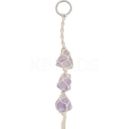 Natural Raw Amethyst Pendant Decoration HJEW-WH0043-18B-1