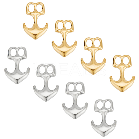 6Pcs 2 Colors 304 Stainless Steel Anchor Hook Clasps STAS-UN0050-79-1