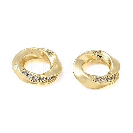 Brass Micro Pave Clear Cubic Zirconia European Beads CU-CBAC675-10G-1