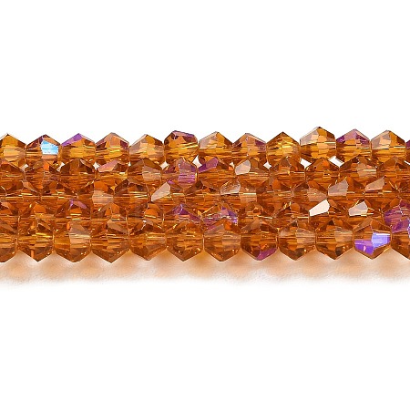 Transparent Electroplate Glass Beads Strands GLAA-F029-3mm-D28-1