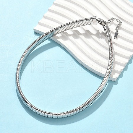 12MM 304 Stainless Steel Flat Snake Chain Necklaces for Women LS-NJEW-U049-01P-1