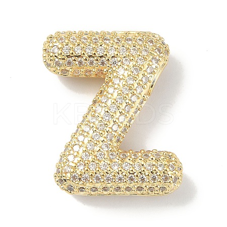 Rack Plating Brass Micro Pave Cubic Zirconia Pendants KK-Q790-01Z-G-1