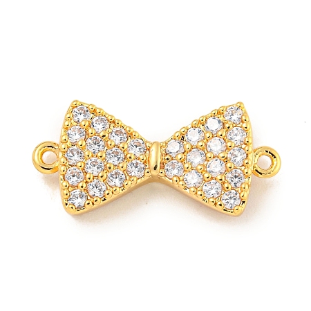 Brass Micro Pave Clear Cubic Zirconia Connector Charms KK-P275-36B-G-1