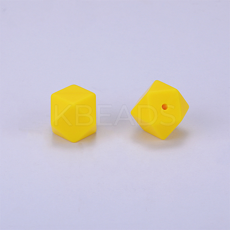 Hexagonal Silicone Focal Beads SI-JX0020A-17-1