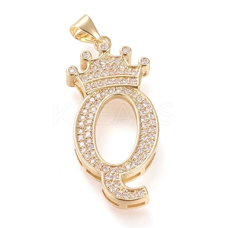 Brass Micro Pave Cubic Zirconia Pendants KK-R138-002Q-1