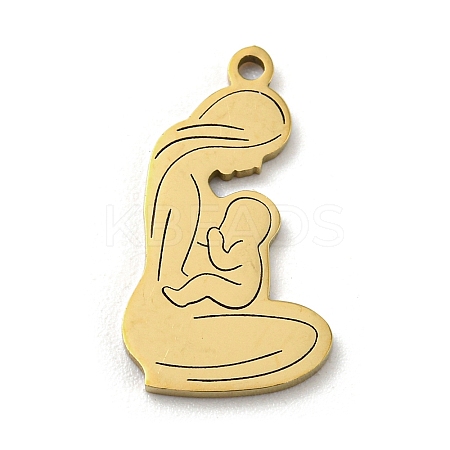 Mother's Day 201 Stainless Steel Pendants STAS-H188-01B-G-1